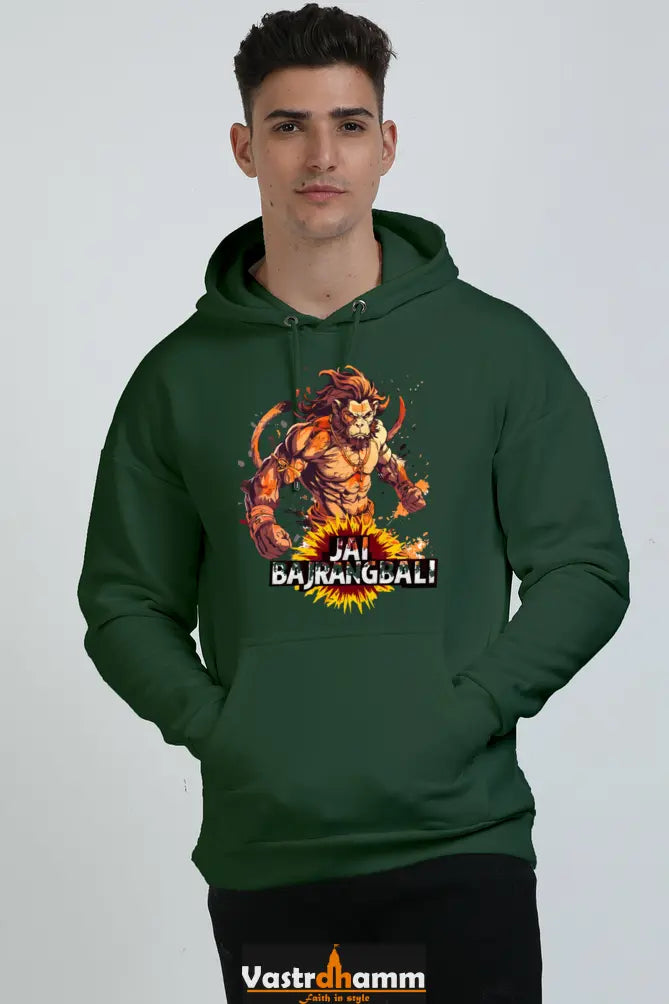 Hanuman Strong Oversized Hooded Sweatshirt T-Shirts for Men Vastrdhamm