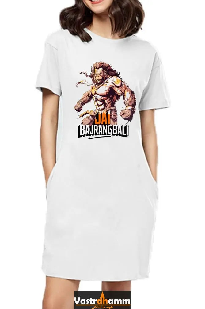 Hanuman StrongT-Shirts Dress for Women Vastrdhamm