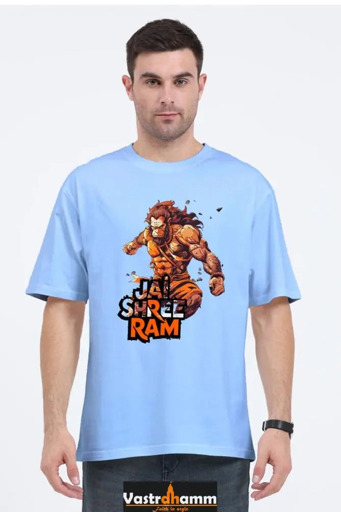 Hanuman Super Strength Oversized Classic T-Shirts for Men Vastrdhamm