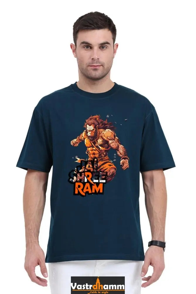 Hanuman Super Strength Oversized Classic T-Shirts for Men Vastrdhamm