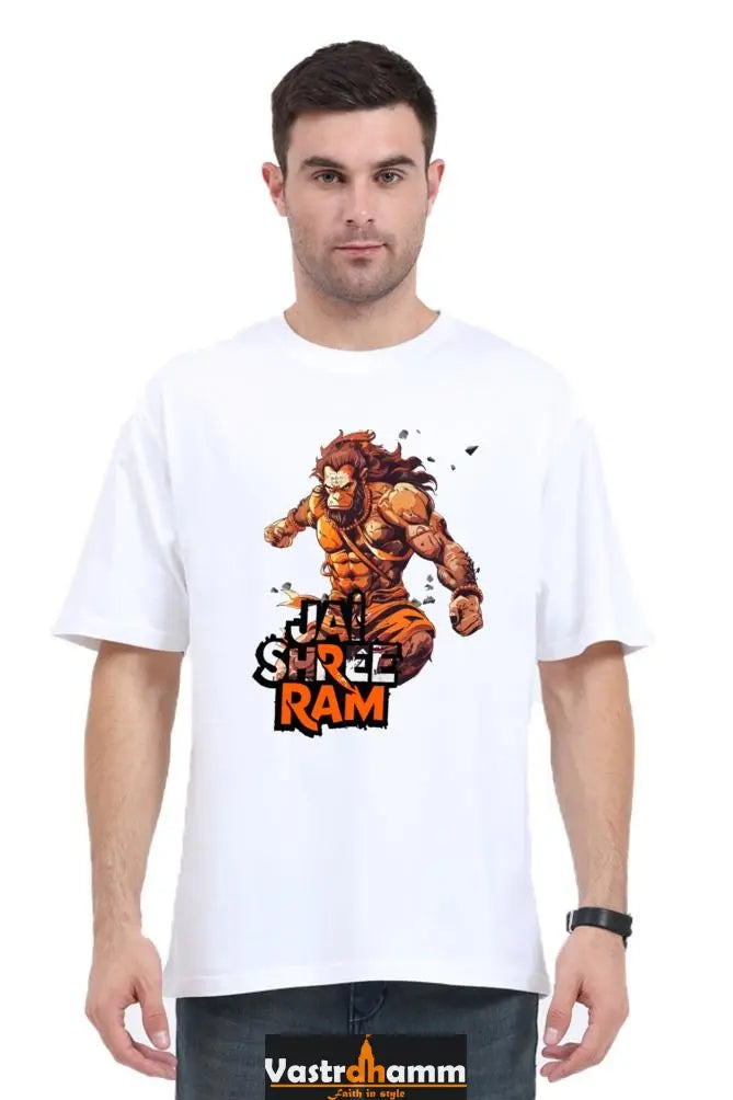 Hanuman Super Strength Oversized Classic T-Shirts for Men Vastrdhamm