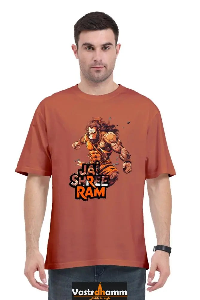 Hanuman Super Strength Oversized Classic T-Shirts for Men Vastrdhamm