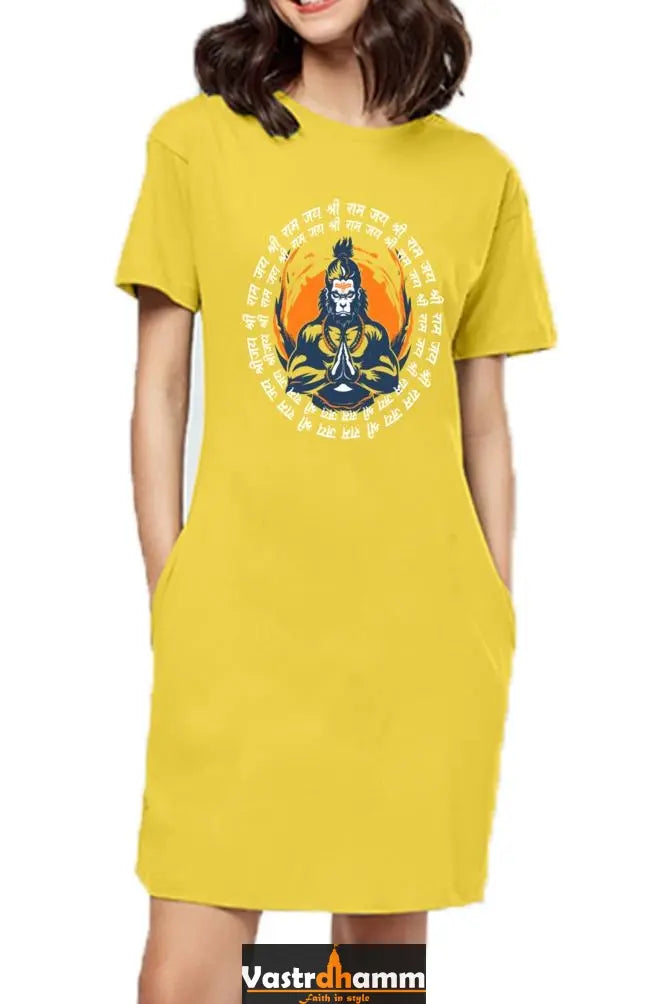 Hanuman Super StrengthT-Shirts Dress for Women Vastrdhamm