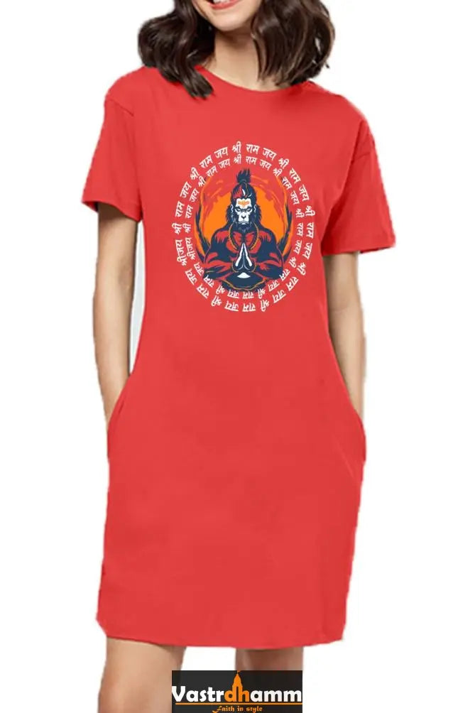 Hanuman Super StrengthT-Shirts Dress for Women Vastrdhamm