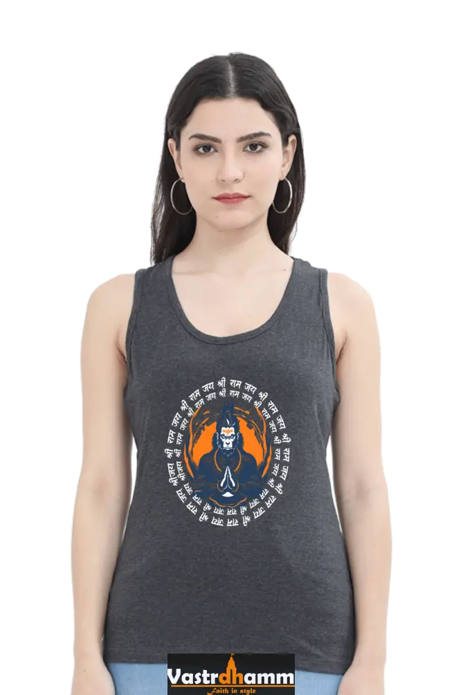 Hanuman Super StrengthTank Top T-Shirts for Women Vastrdhamm