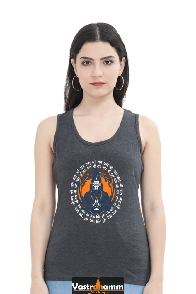 Hanuman Super StrengthTank Top T-Shirts for Women Vastrdhamm