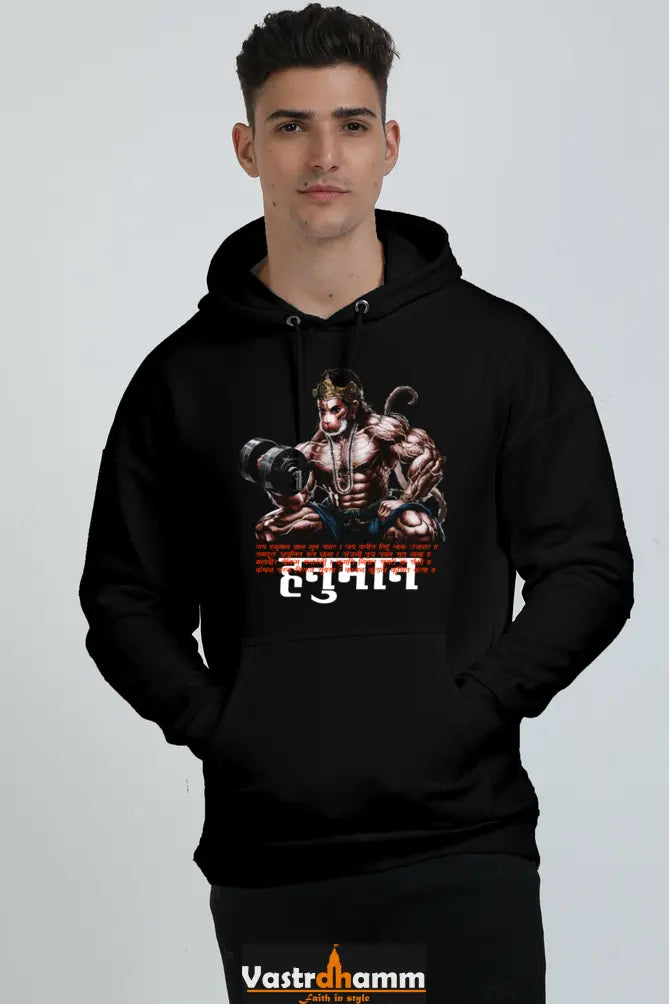 Hanuman Unbreakable Spirit Oversized Hooded Sweatshirt T-Shirts for Men Vastrdhamm