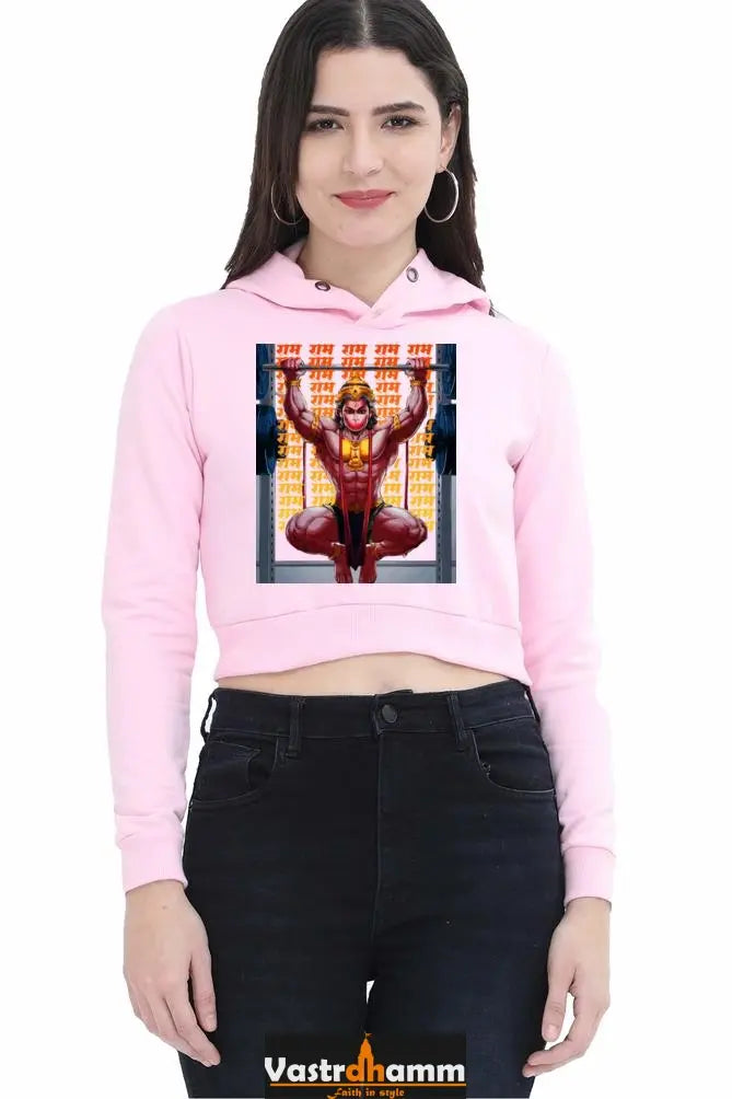 Hanuman Unstoppable ForceCrop Hoodies for Women Vastrdhamm