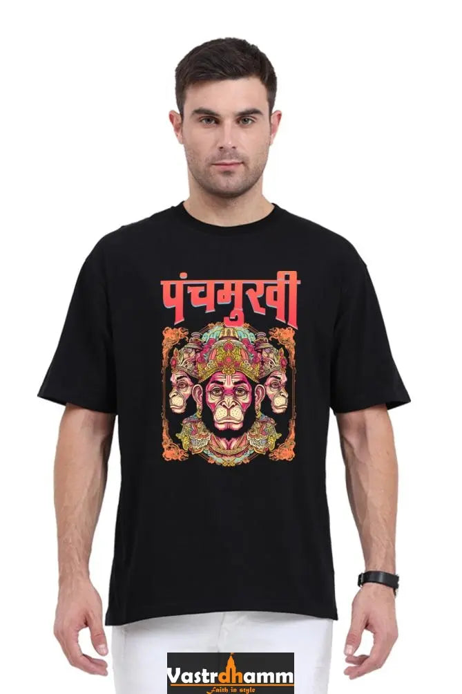 Hanuman Unyielding Strength Oversized Classic T-Shirts for Men Vastrdhamm