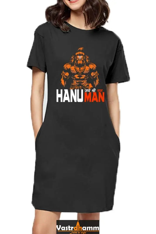 Hanuman Unyielding StrengthT-Shirts Dress for Women Vastrdhamm