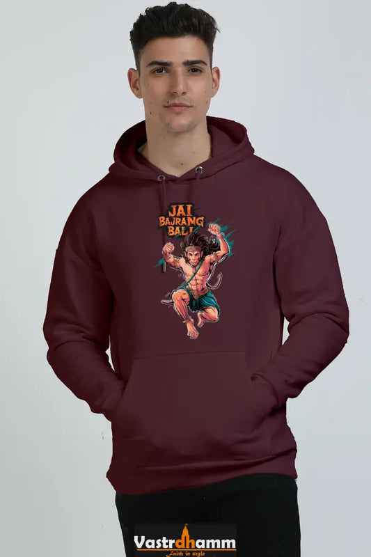 Hanuman Valor Oversized Hooded Sweatshirt T-Shirts for Men Vastrdhamm