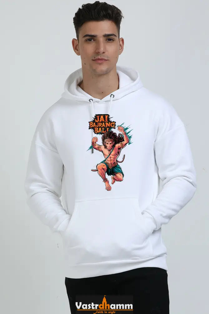 Hanuman Valor Oversized Hooded Sweatshirt T-Shirts for Men Vastrdhamm