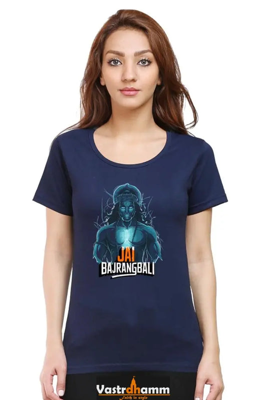 Hanuman Valor Unleashed Round Neck Half Sleeve Classic T-Shirts for Women Vastrdhamm