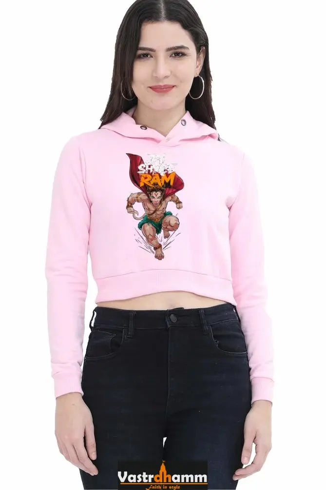 Hanuman Valor UnleashedCrop Hoodies for Women Vastrdhamm