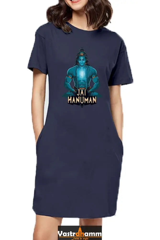 Hanuman Valor UnleashedT-Shirts Dress for Women Vastrdhamm