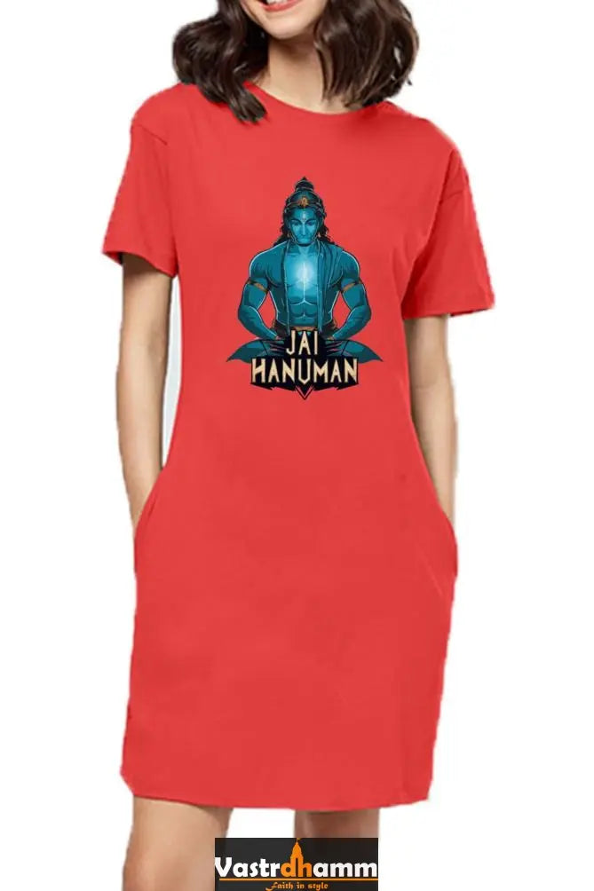 Hanuman Valor UnleashedT-Shirts Dress for Women Vastrdhamm