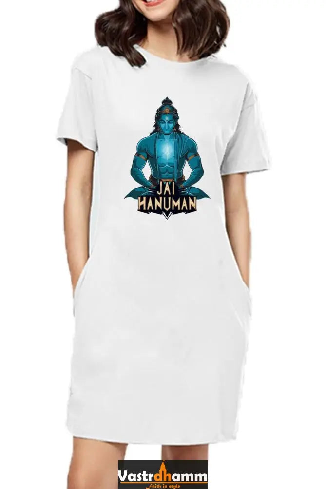 Hanuman Valor UnleashedT-Shirts Dress for Women Vastrdhamm