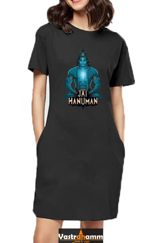 Hanuman Valor UnleashedT-Shirts Dress for Women Vastrdhamm