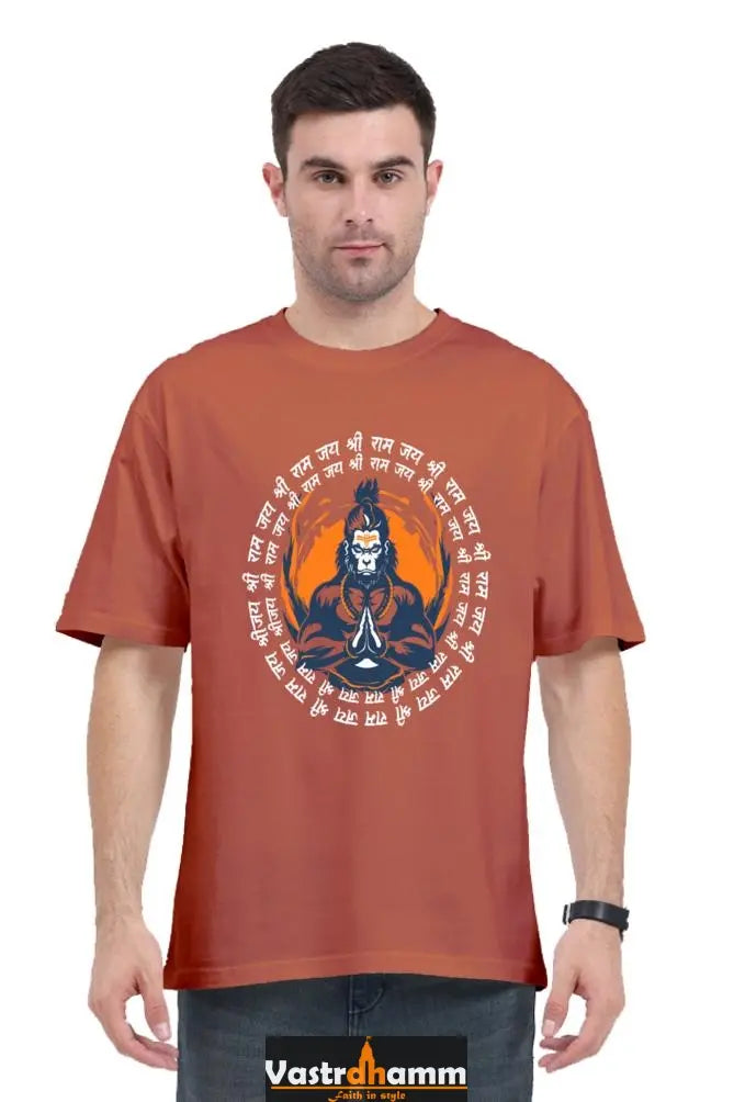 Hanuman Warrior Spirit Oversized Classic T-Shirts for Men Vastrdhamm