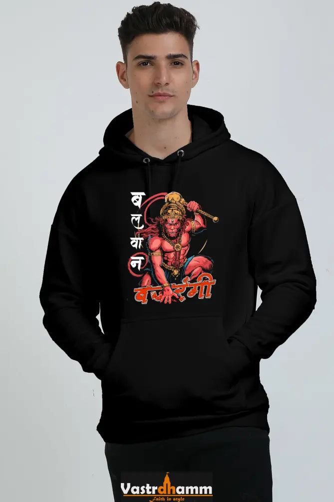Hanuman Warrior Spirit Oversized Hooded Sweatshirt T-Shirts for Men Vastrdhamm