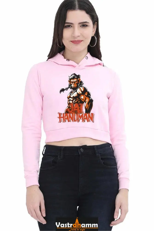 Hanuman Warrior SpiritCrop Hoodies for Women Vastrdhamm