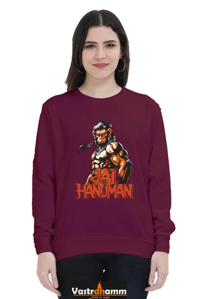 Hanuman Warrior SpiritSweatshirt T-Shirts for Women Vastrdhamm