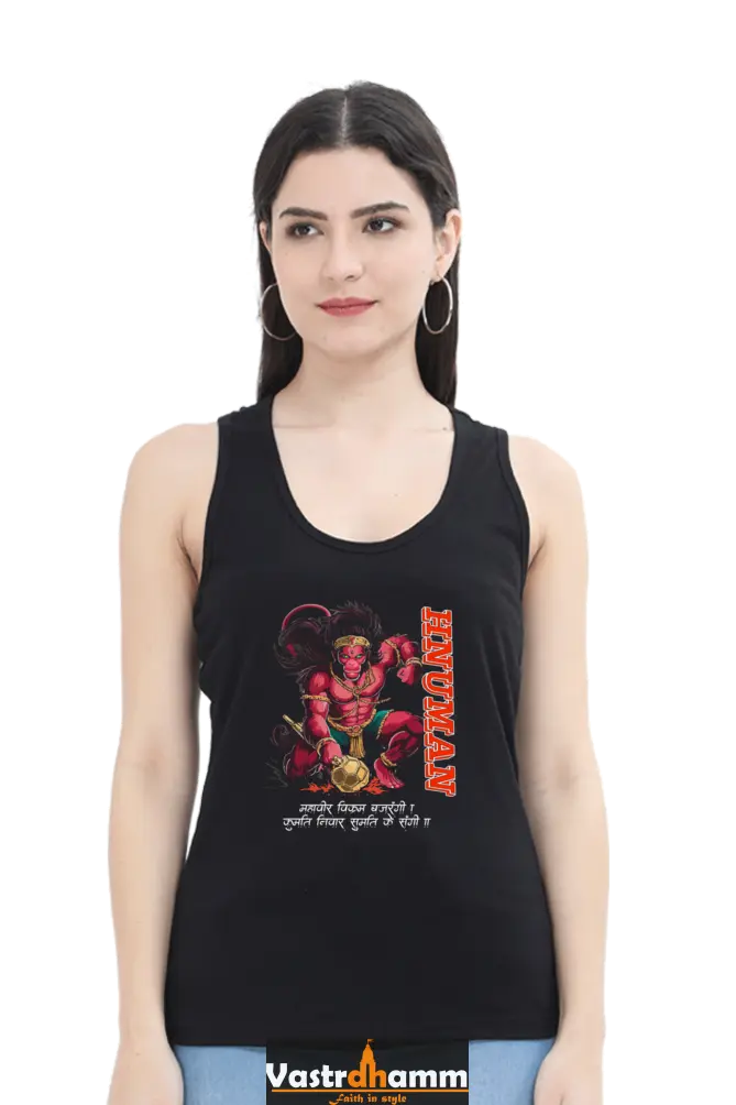 Hanuman Warrior SpiritTank Top T-Shirts for Women Vastrdhamm