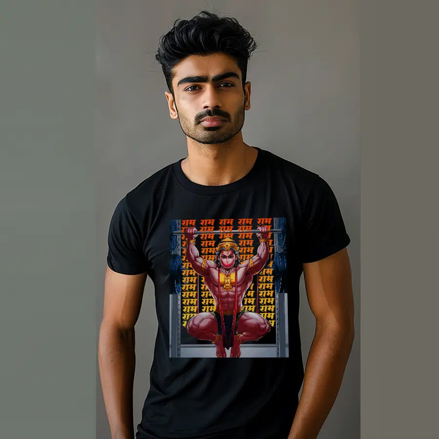 Hanuman's Powerful Pull-Up T-Shirt Vastrdhamm