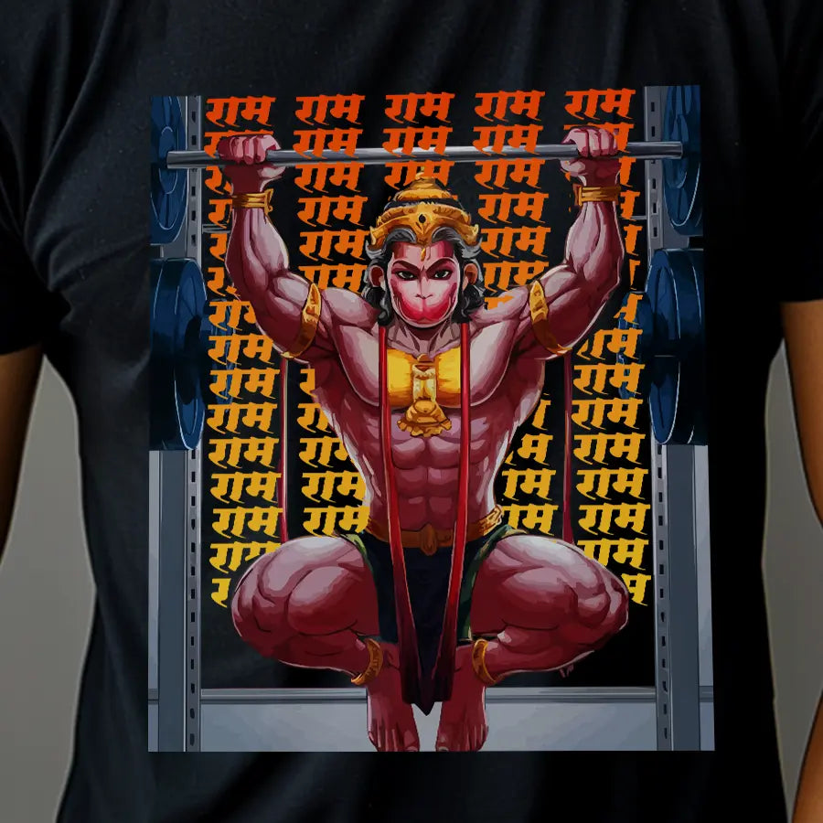 Hanuman's Powerful Pull-Up T-Shirt Vastrdhamm