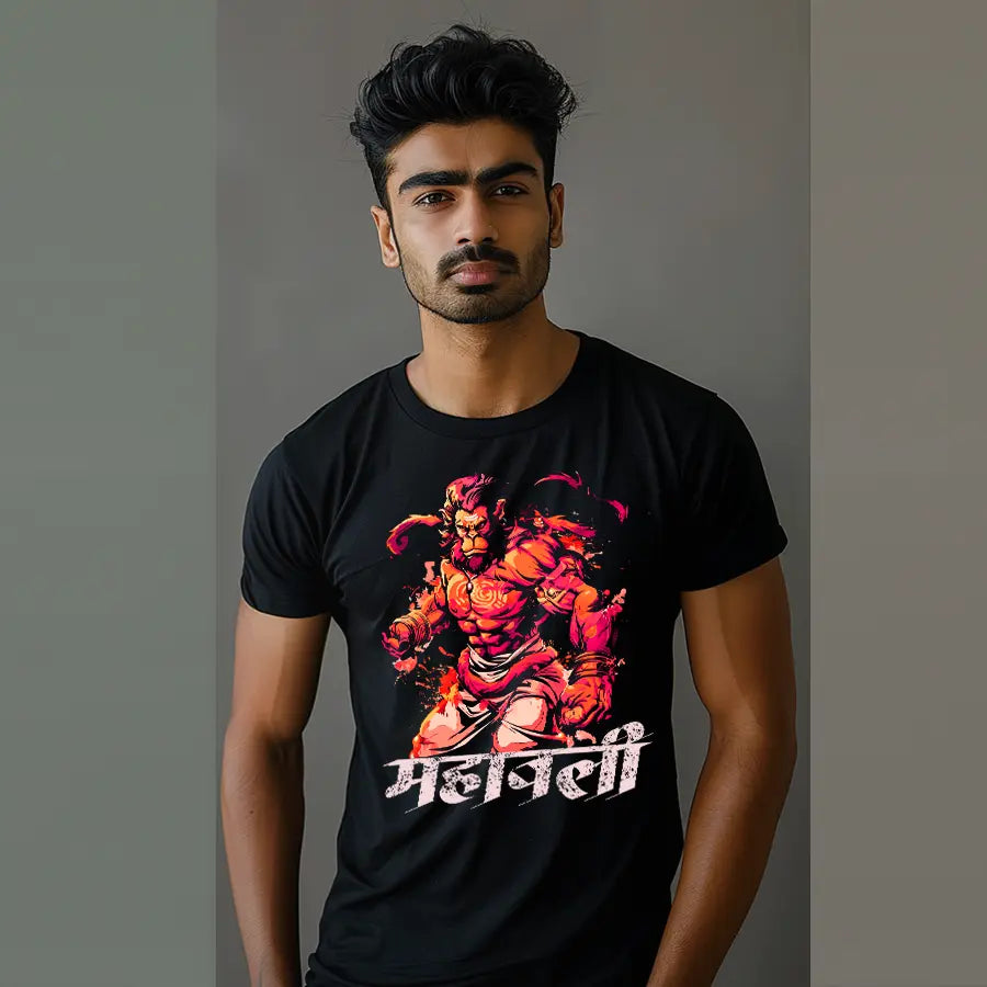 Divine Form Hanuman's Mighty Physique T-Shirt | Regular Fit Vastrdhamm