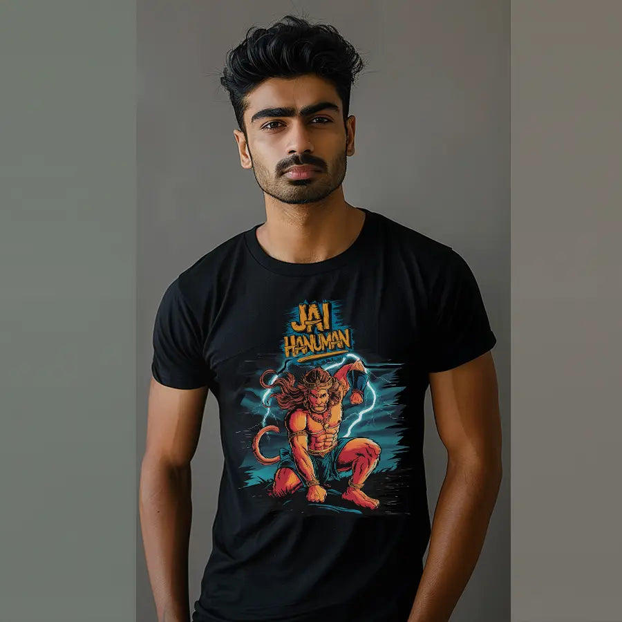 Hanuman in Meditation T-Shirt | Regular Fit Vastrdhamm