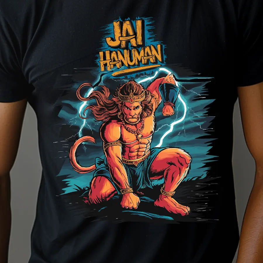 Hanuman in Meditation T-Shirt | Regular Fit Vastrdhamm