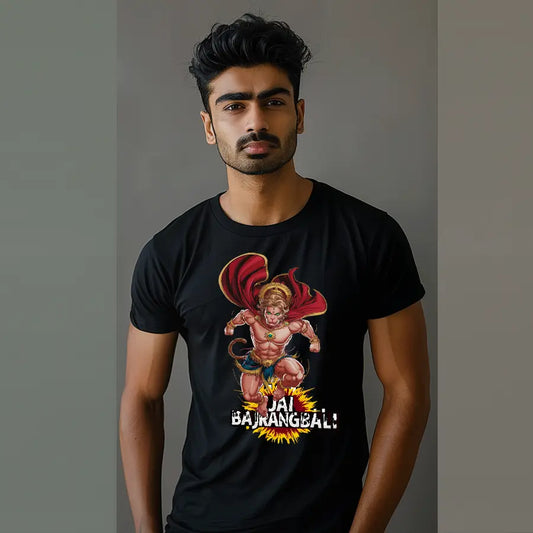 Hanuman in Flight: Soaring Beyond Boundaries T-Shirt | Regular Fit Vastrdhamm