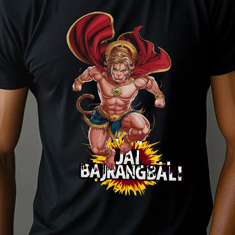 Hanuman in Flight: Soaring Beyond Boundaries T-Shirt | Regular Fit Vastrdhamm