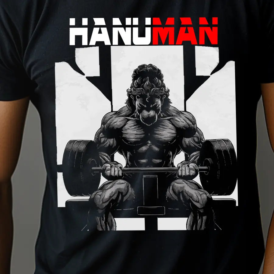 Hanuman Ji The Mighty Gym Warrior T-Shirt | Regular Fit Vastrdhamm