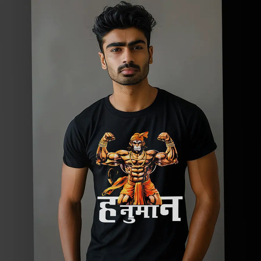 Hanuman Ji Display of Strength T-Shirt | Regular Fit Vastrdhamm