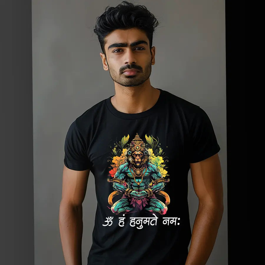 Hanuman Ji Meditative Chanting T-Shirt | Regular Fit Vastrdhamm