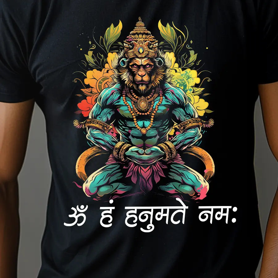 Hanuman Ji Meditative Chanting T-Shirt | Regular Fit Vastrdhamm