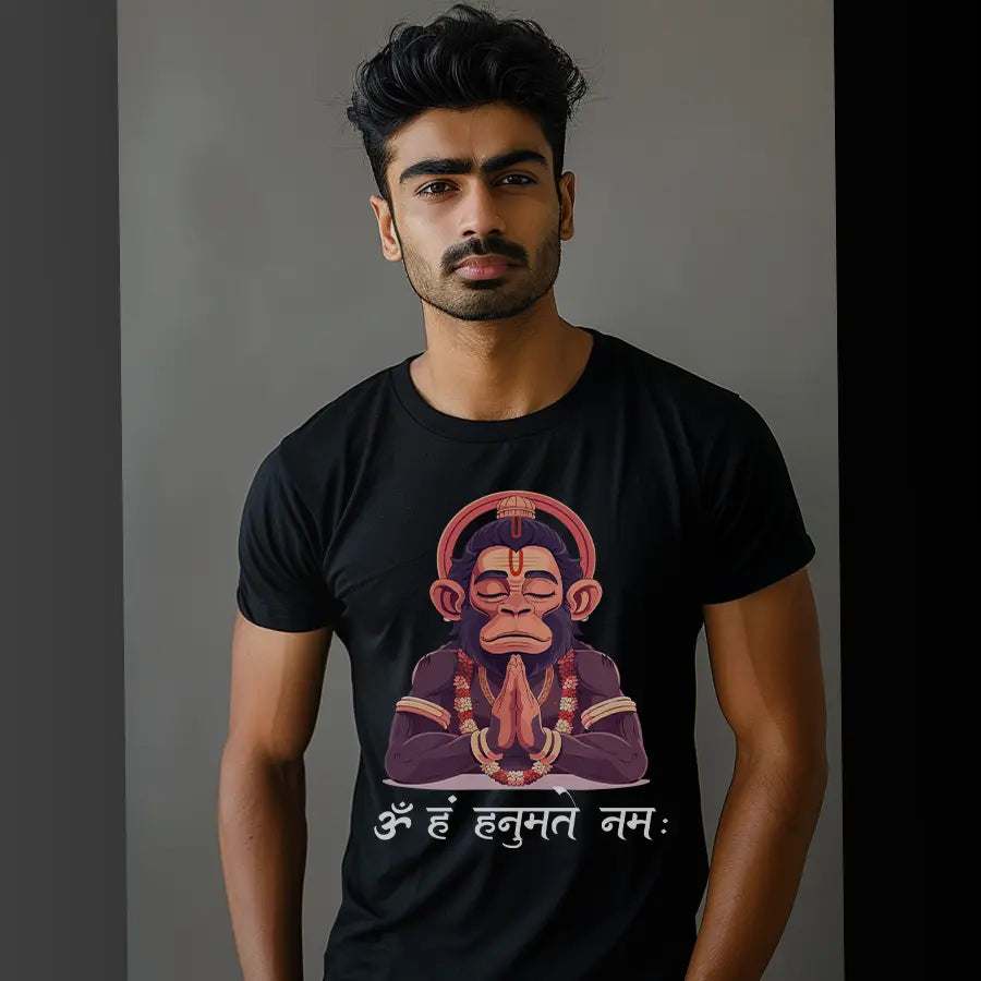 Baby Hanuman: Serene Saint T-Shirt | Regular Fit Vastrdhamm