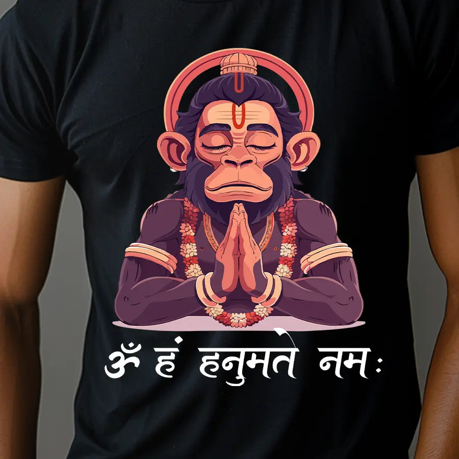 Baby Hanuman: Serene Saint T-Shirt | Regular Fit Vastrdhamm