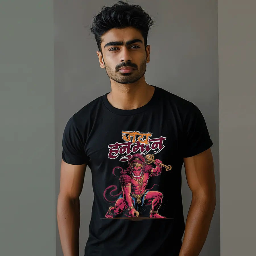 Jai Hanuman The Divine Protector T-Shirt | Regular Fit Vastrdhamm