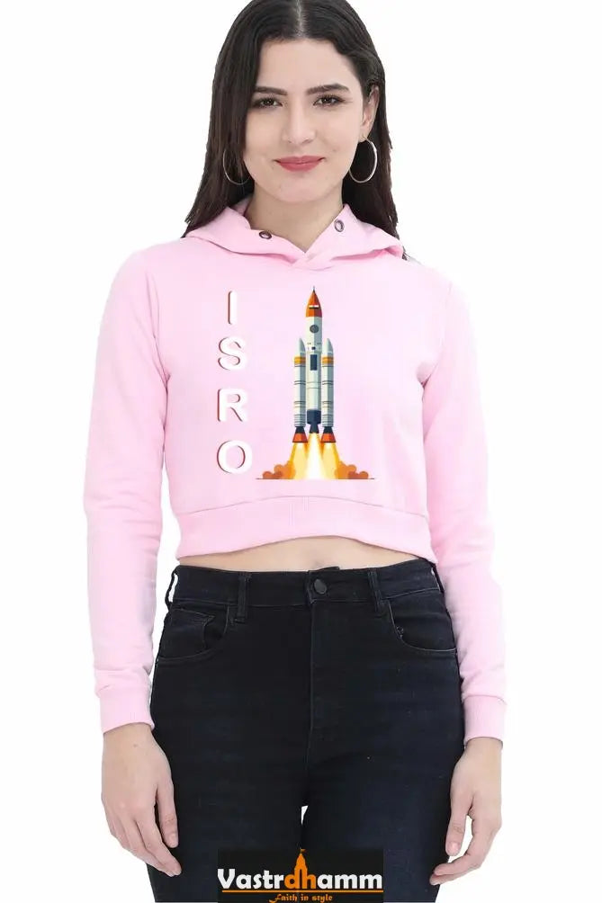 ISRO Space Explorer Crop Hoodies for Women Vastrdhamm