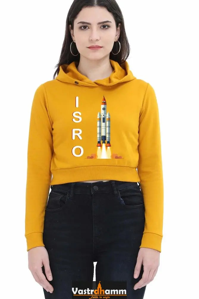 ISRO Space Explorer Crop Hoodies for Women Vastrdhamm