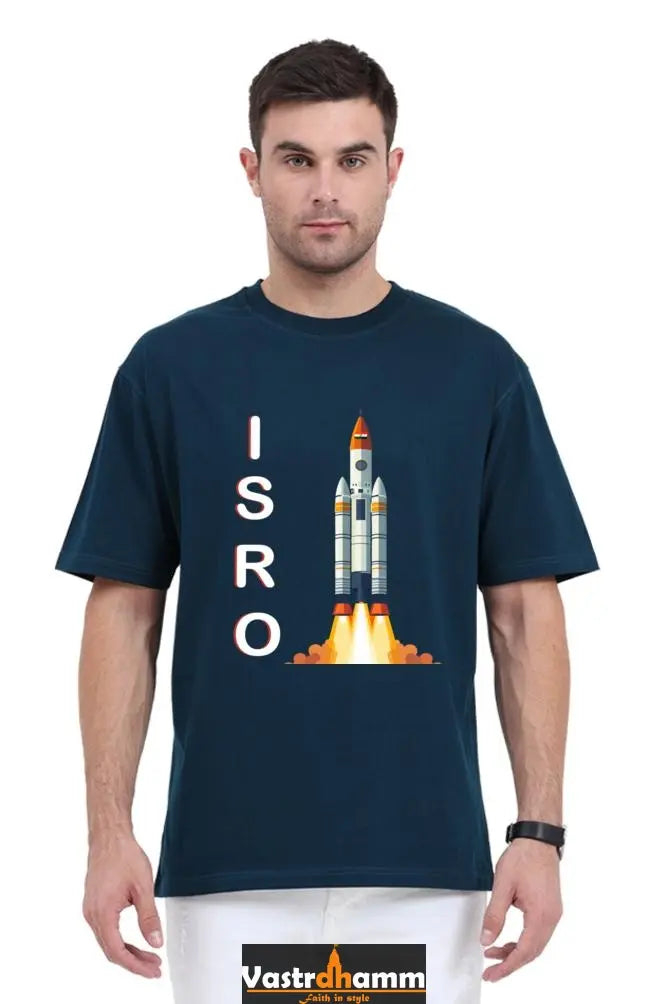 ISRO Space Explorer Oversized Classic T-Shirts  for Men Vastrdhamm