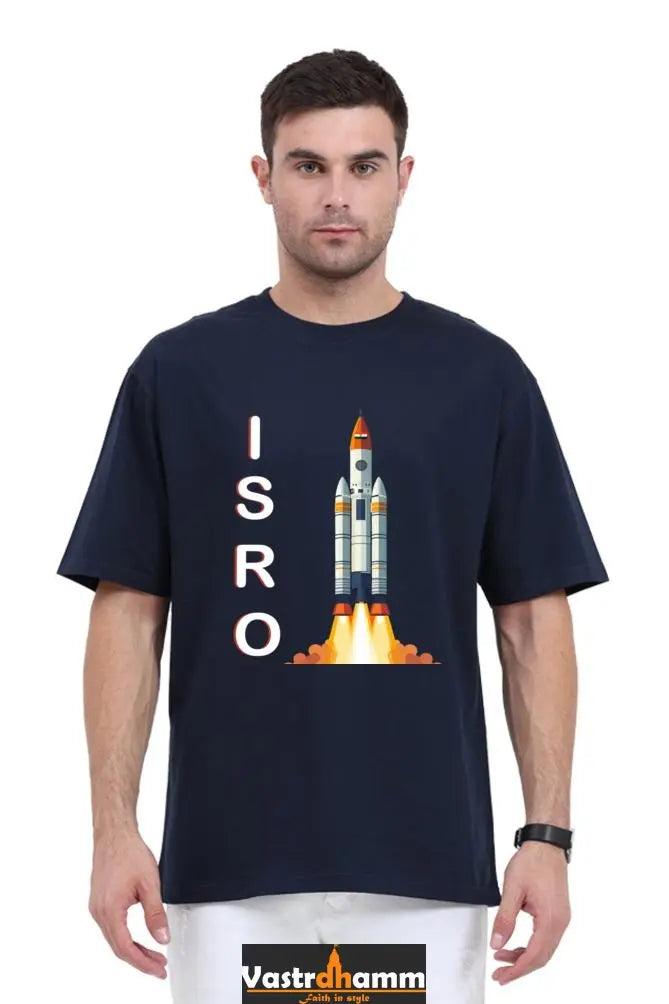 ISRO Space Explorer Oversized Classic T-Shirts  for Men Vastrdhamm