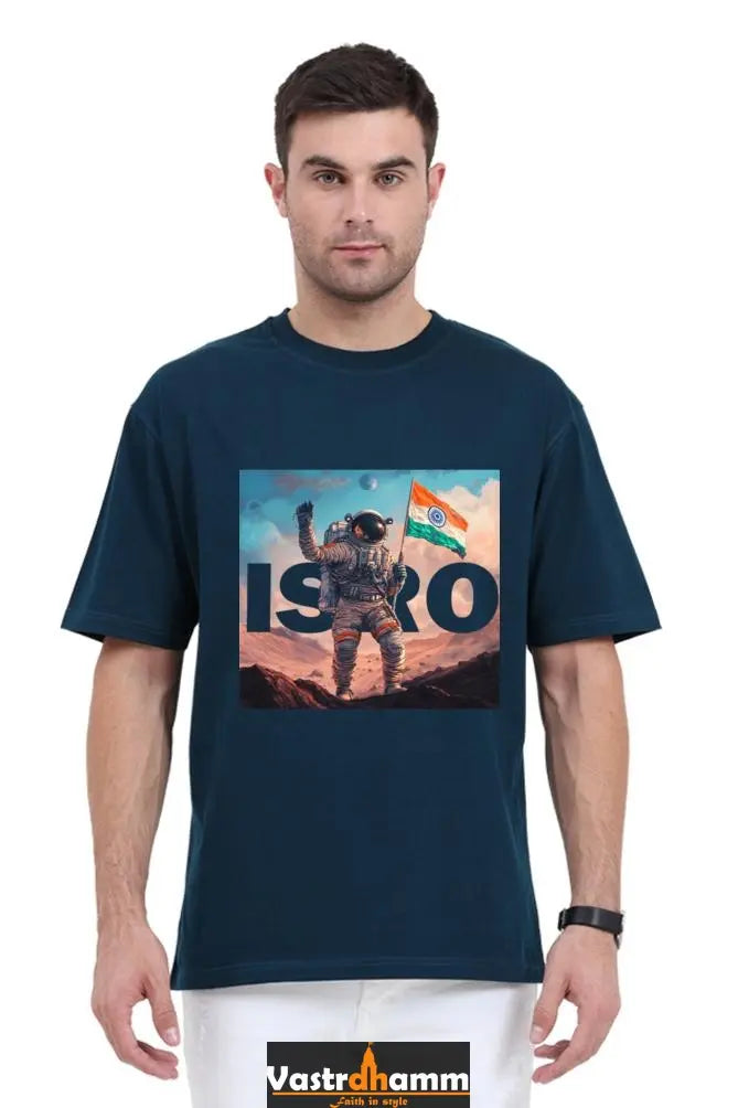 ISRO Space Explorer Oversized Classic T-Shirts  for Men Vastrdhamm