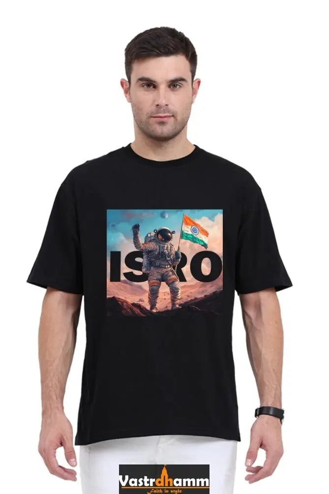 ISRO Space Explorer Oversized Classic T-Shirts  for Men Vastrdhamm