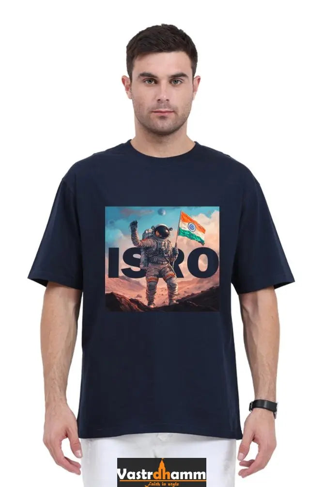 ISRO Space Explorer Oversized Classic T-Shirts  for Men Vastrdhamm