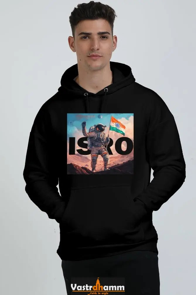 ISRO Space Explorer Oversized Hooded Sweatshirt T-Shirts for Men Vastrdhamm