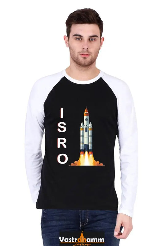 ISRO Space Explorer Raglan Full Sleeve T-Shirts for Men Vastrdhamm